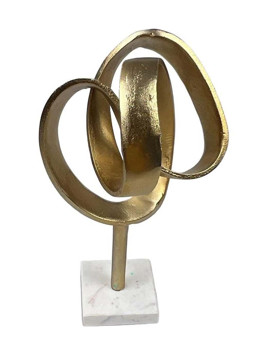 Antarte Modern Aluminum Golden Sculpture on Marble Base